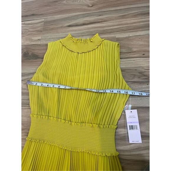 Nanette Lepore NWT Yellow Pleated / Smocked Dress Size 6 - Picture 2 of 8